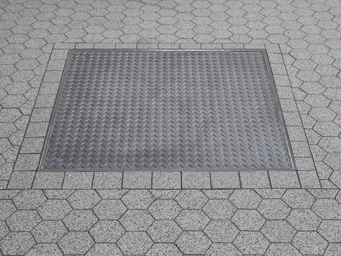 Geschlossene Schachtabdeckung aus Edelstahl von rubotec